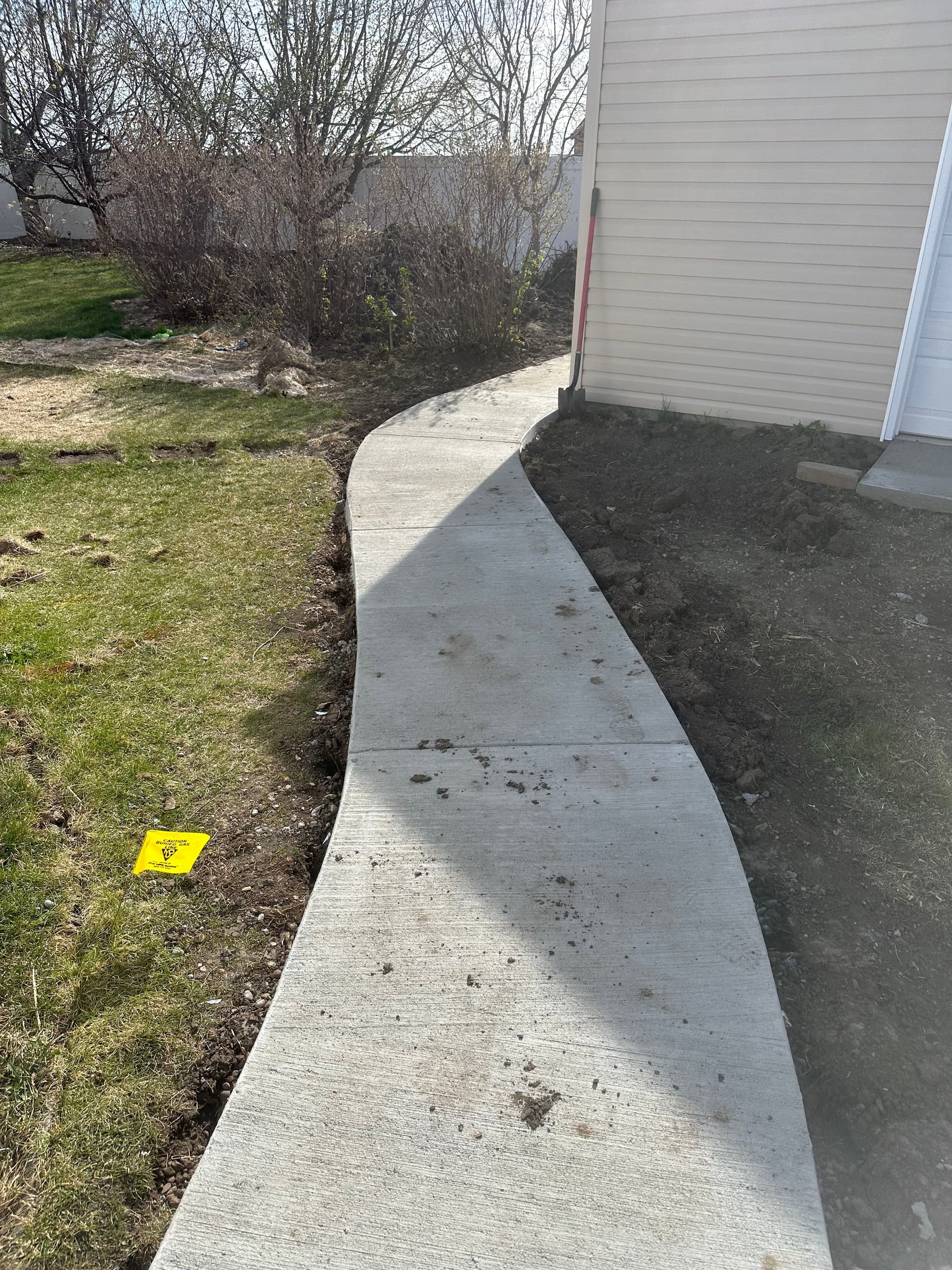 Gallery photos for Lawn Restoration After Walkway and Shed Apron Installation: Image #1